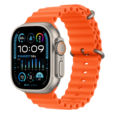 Apple Watch Ultra 2 49mm GPS + Cellular Titanium Case với dây Orange Ocean Band