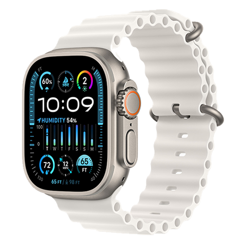 Apple Watch Ultra 2 49mm GPS + Cellular Titanium Case với dây White Ocean Band