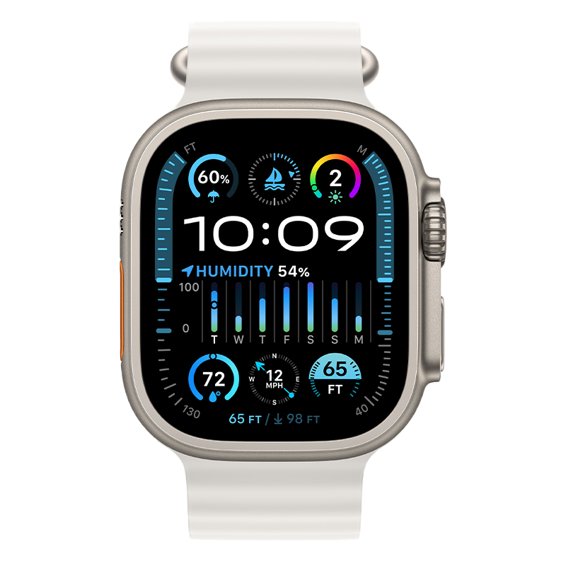Apple Watch Ultra 2 49mm GPS + Cellular Titanium Case với dây White Ocean Band