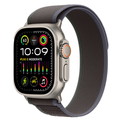 Apple Watch Ultra 2 49mm GPS + Cellular Titanium Case với dây Green/Gray Trail Loop