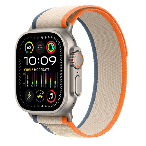 Apple Watch Ultra 2 49mm GPS + Cellular Titanium Case với dây Orange/Beige Trail Loop