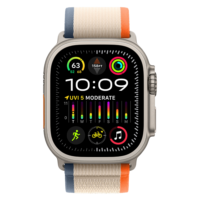  Apple Watch Ultra 2 49mm GPS + Cellular Titanium Case với dây Orange/Beige Trail Loop 