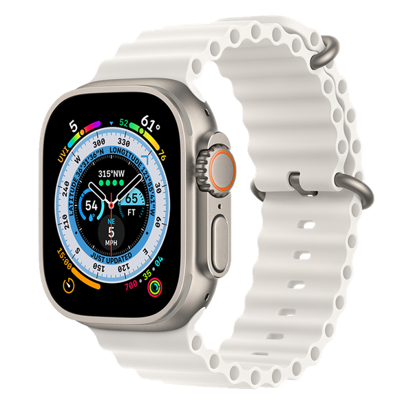 Apple Watch Ultra 49mm GPS + Cellular Titanium Case với dây White Ocean Band