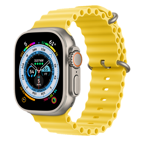 Apple Watch Ultra 49mm GPS + Cellular Titanium Case với dây Yellow Ocean Band