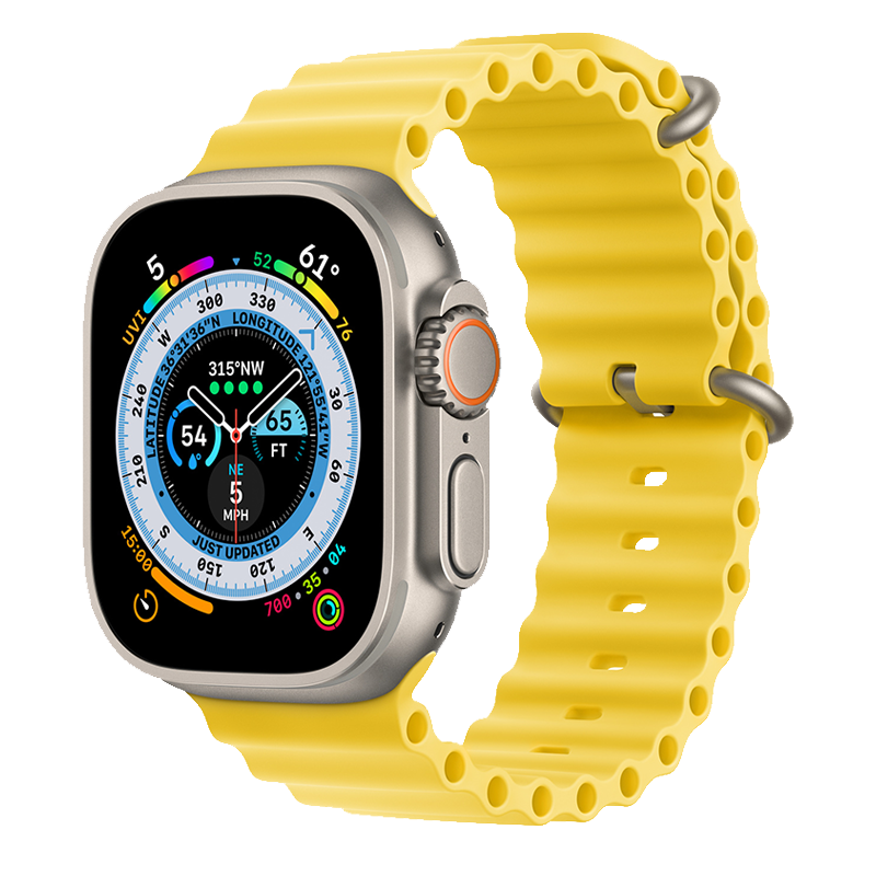  Apple Watch Ultra 49mm GPS + Cellular Titanium Case với dây Yellow Ocean Band 