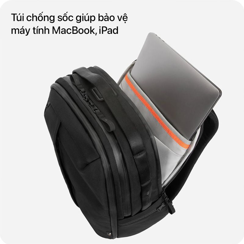 Balo công nghệ HyperPack Pro tích hợp định vị Apple Find My – HP20P2-BK