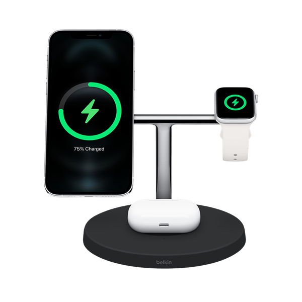 Belkin BOOST↑CHARGE PRO 3-in-1 Wireless Charger with MagSafe - Hàng chính hãng