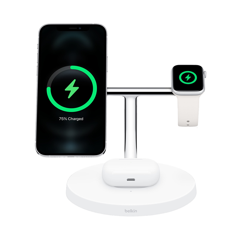 Belkin BOOST↑CHARGE PRO 3-in-1 Wireless Charger with MagSafe - Hàng chính hãng 