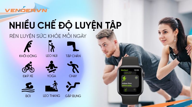 Apple Watch Series 6 GPS - Mặt nhôm - Dây cao su - 44mm - Hàng chính hãng