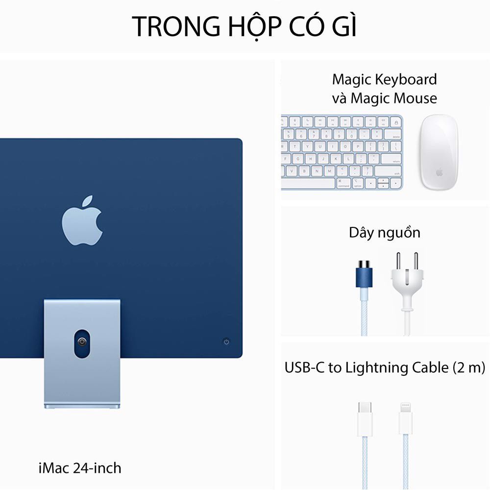 iMac 2021 24-inch 4.5K - 8GB / 256GB - Apple M1 / 8 Core CPU / 7 Core GPU - Hàng chính hãng