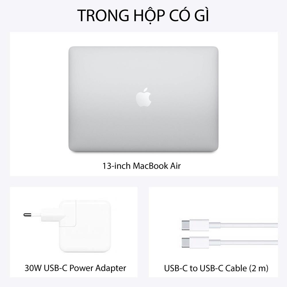 MacBook Air 13-inch 2020 Silver - 8GB / 256GB - Apple M1 / 8 Core CPU / 7 Core GPU - Hàng chính hãng - Part: MGN93