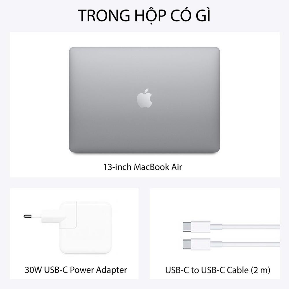 MacBook Air M1 13 inch 2020 Gray 8 CPU / 7 GPU / 8GB / 256GB - Chính hãng VN - Part: MGN63