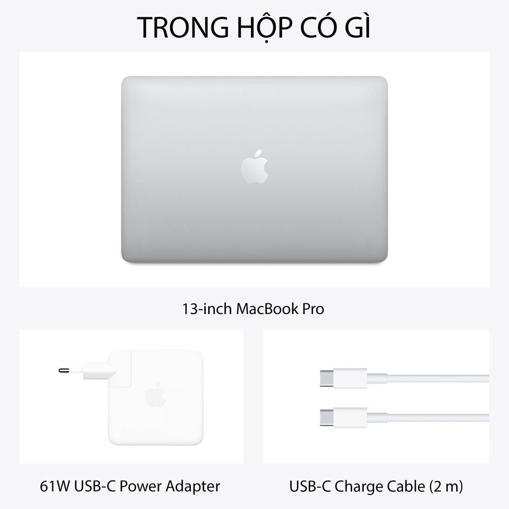 MacBook Pro 13-inch 2020 Silver - M1 / Option 16GB / 1TB - Hàng chính hãng - Part: Z11F000CJ