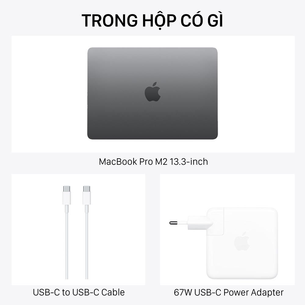  MacBook Pro 13 inch M2 màu Space Gray 8-Core CPU / 10-Core GPU / 16GB RAM / 256GB - Hàng chính hãng - Z16R0003V 