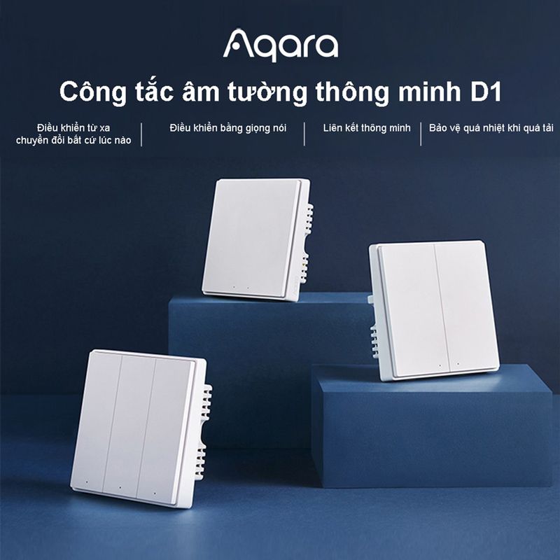 Công tắc gắn tường vuông Aqara D1 Smart Wall Switch 1 nút