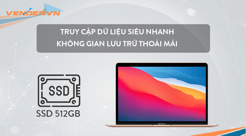 MacBook Air 13-inch 2020 Gold - Option 16GB / 512GB - Apple M1 / 8 Core CPU / 7 Core GPU - Hàng chính hãng - Part: Z12A00050