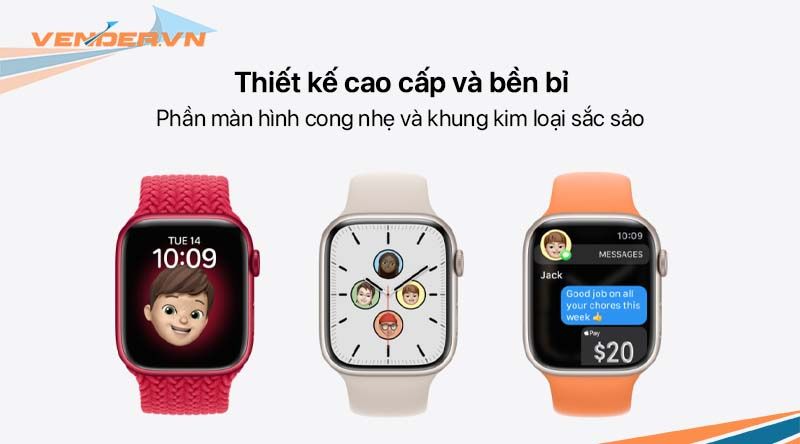  Apple Watch Series 7 GPS + Cellular - Mặt thép 45mm, dây cao su - Nhiều màu - Hàng chính hãng 