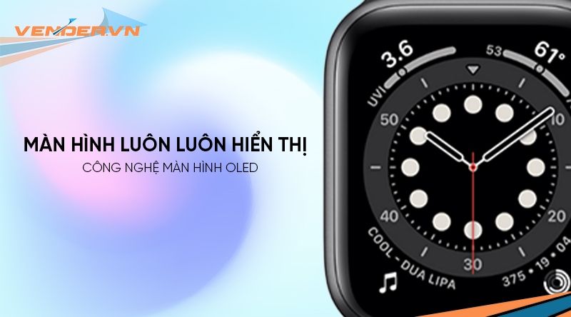 Apple Watch Series 6 GPS - Mặt nhôm - Dây cao su - 44mm - Hàng chính hãng