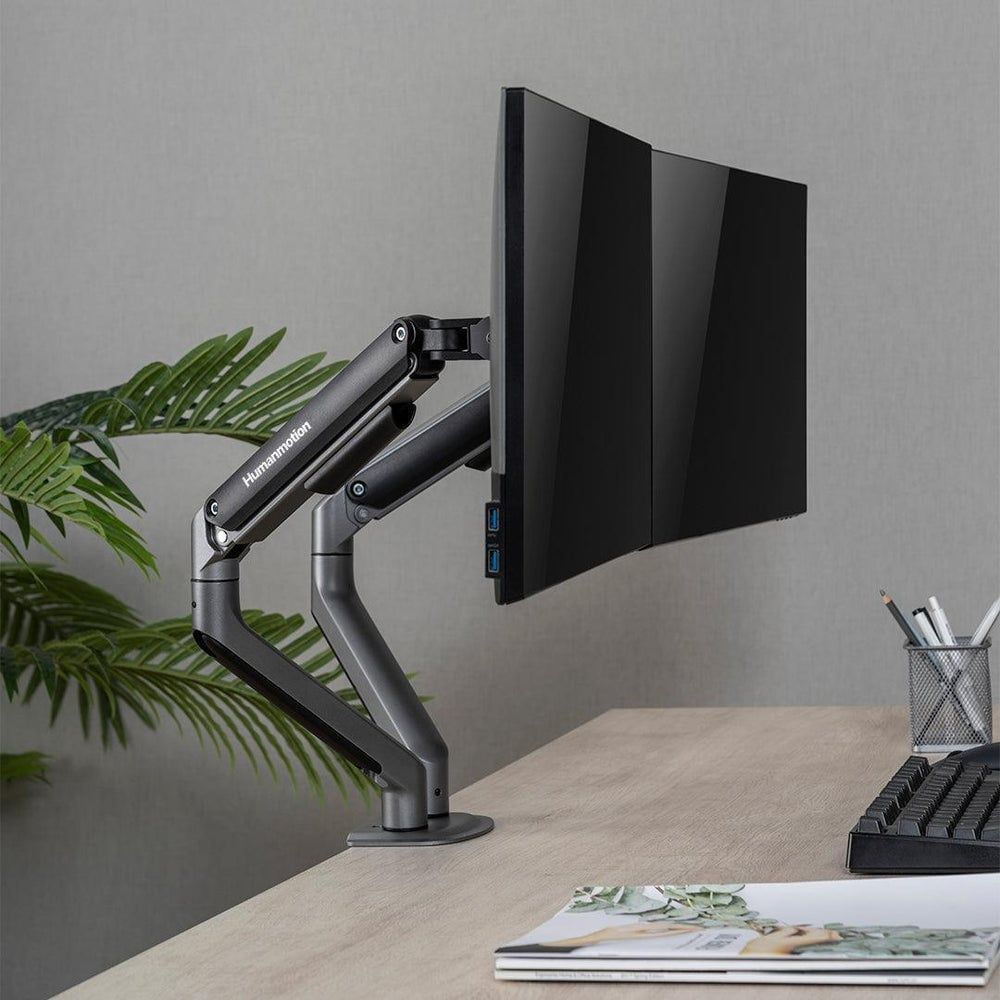 Giá treo màn hình Human Motion T6 Pro Dual - Đen & Trắng