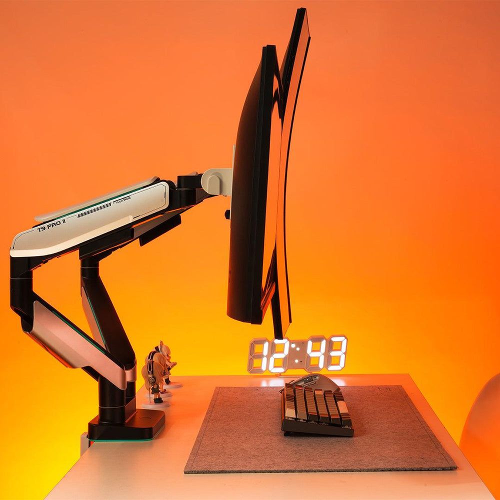 Giá treo màn hình Human Motion T9 Pro II Dual - Xám & Trắng