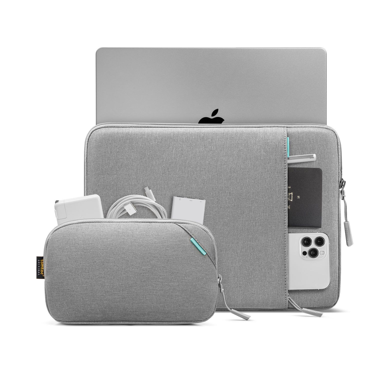 Túi Chống Sốc Tomtoc 360* Protective kèm túi phụ kiện cho MacBook/Laptop 14” - Gray