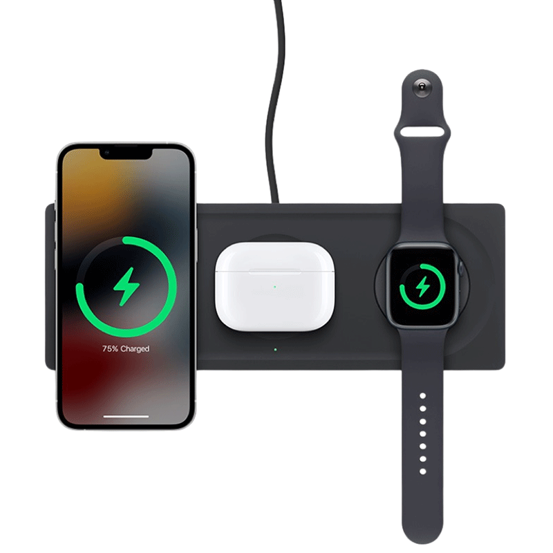 Dock Belkin BOOST↑CHARGE™ PRO 3-in-1 Wireless Charger Pad sạc MagSafe - Hàng chính hãng