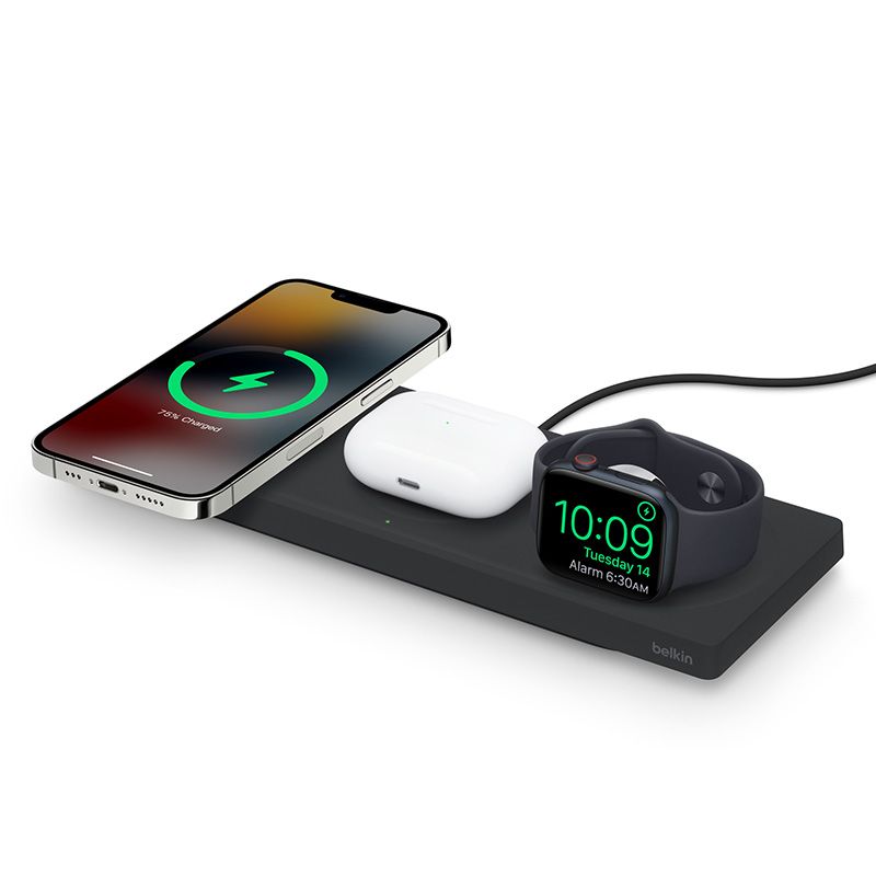 Dock Belkin BOOST↑CHARGE™ PRO 3-in-1 Wireless Charger Pad sạc MagSafe - Hàng chính hãng