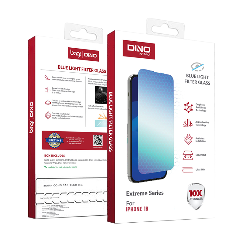 Kính cường lực chống ánh sáng xanh Bagi Dino Extreme cho iPhone 16