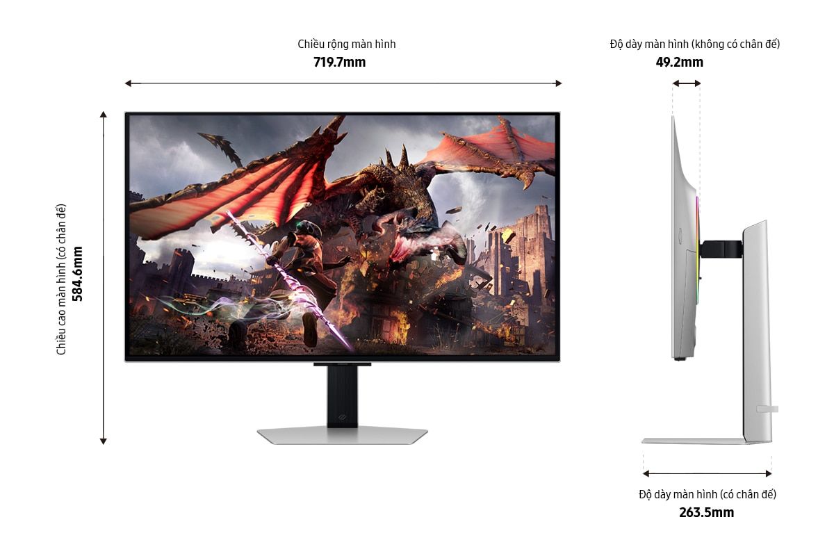 Màn hình Gaming Samsung 32 inch Odyssey OLED G8 G80SD LS32DG802SEXXV