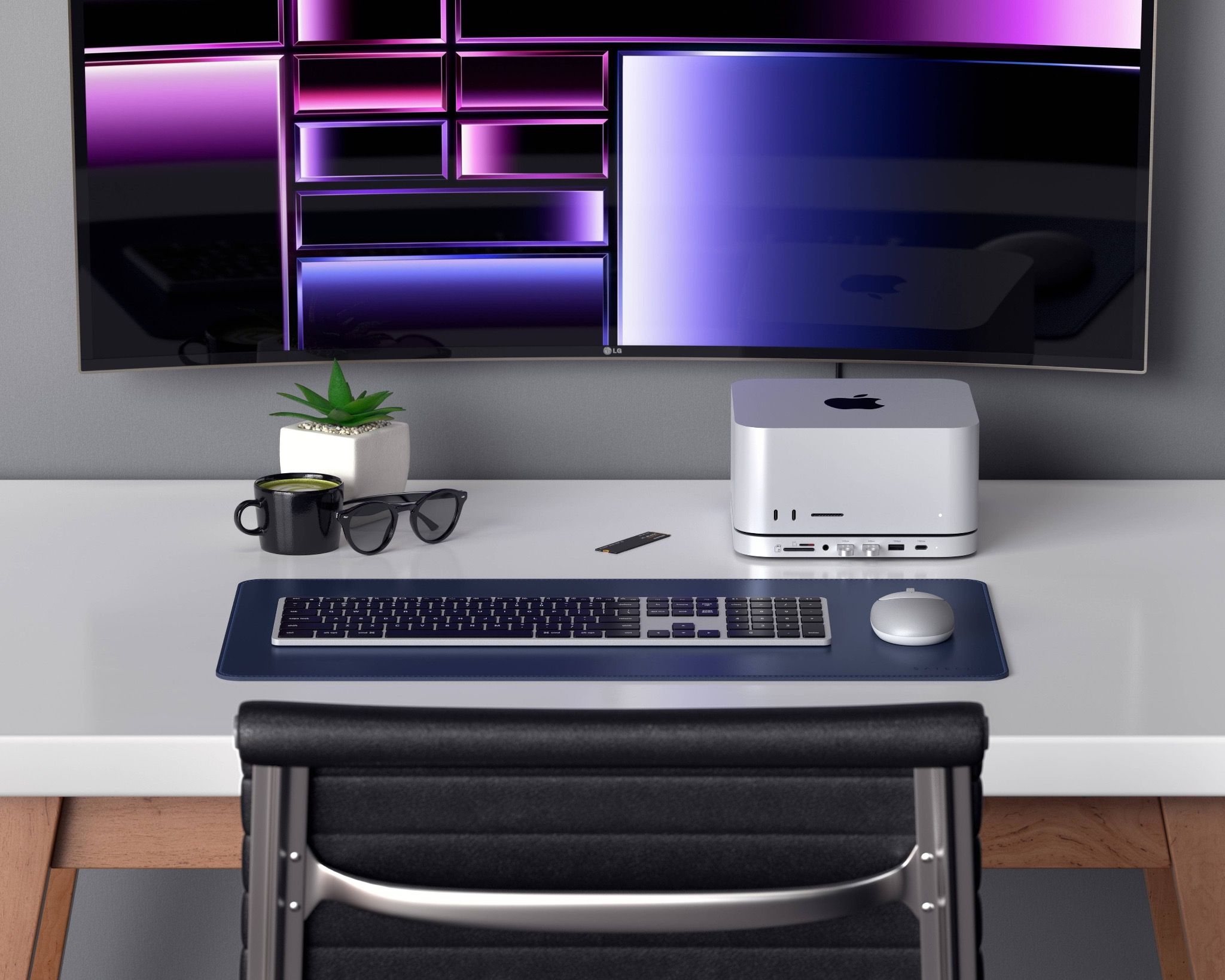 Satechi USB-C Stand & Hub cho Mac Mini/Studio có khe gắn SSD ST-MMSHS Chính hãng