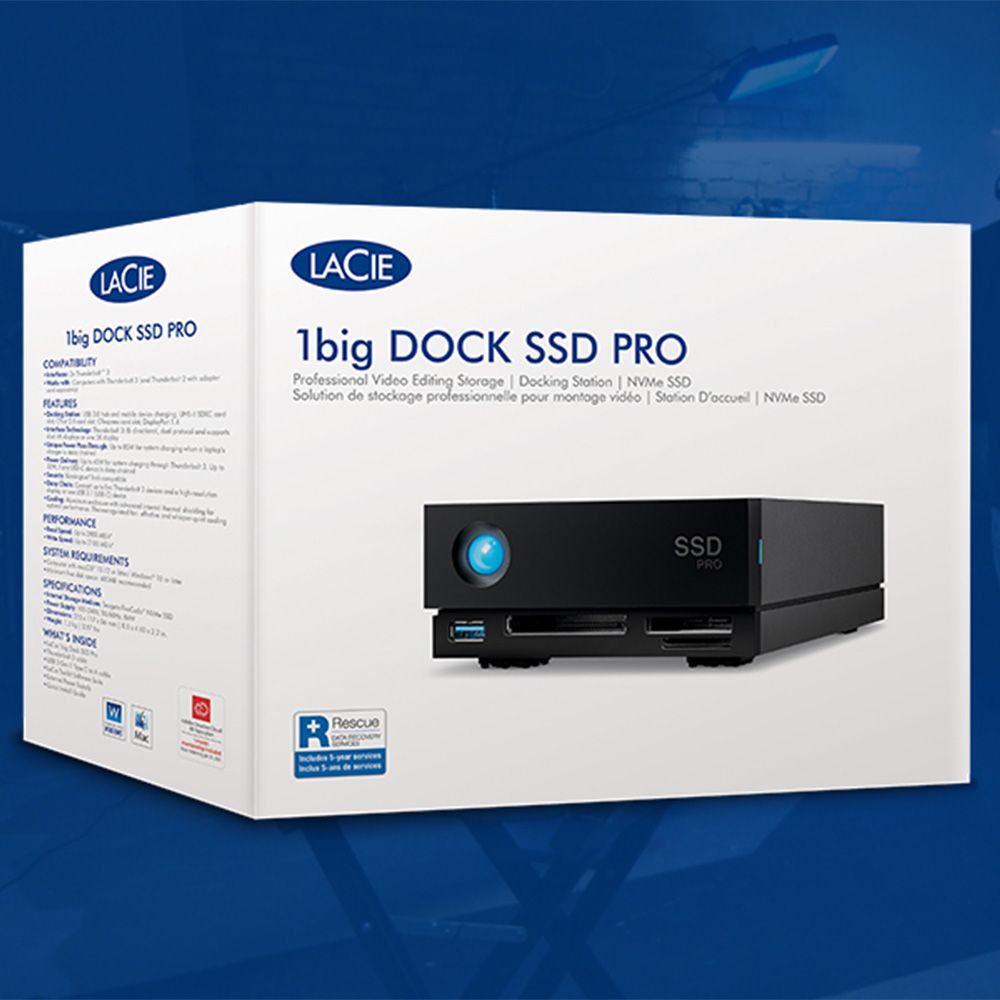 Ổ Cứng Chuyên dụng SSD LaCie 1big Dock Pro Thunderbolt 3 Rescue - 4TB - STHW4000800
