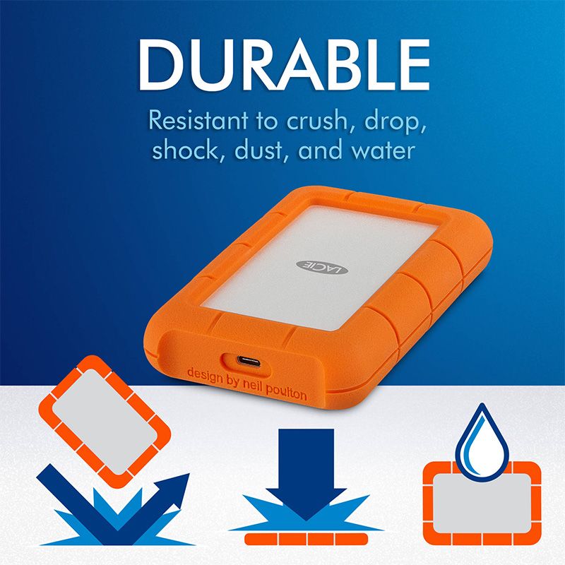 Ổ Cứng Di Động Chống Sốc HDD LaCie Rugged USB-C Rescue - 2TB - STFR2000800