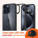  Ốp lưng Spigen 15 Pro Ultra Hybrid Crystal Viền màu Đen, Trong suốt 