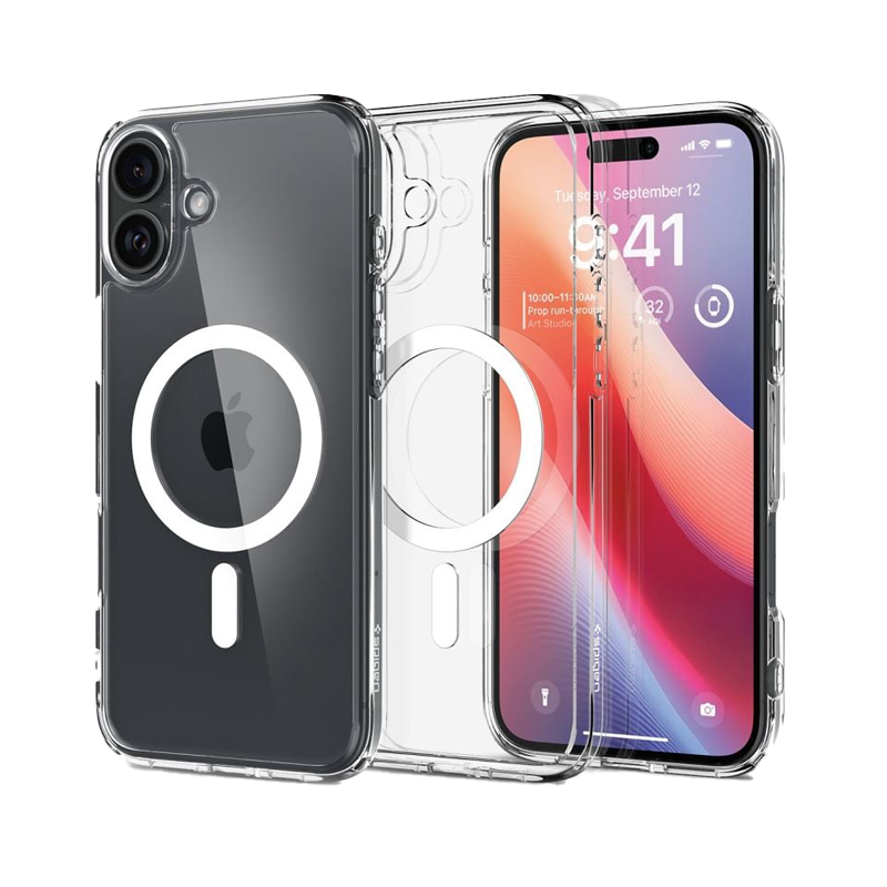 Ốp lưng Spigen iPhone 16 Crystal Hybrid MagFit White