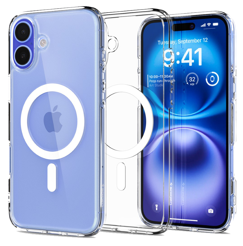 Ốp lưng Spigen iPhone 16 Plus Crystal Hybrid MagFit White