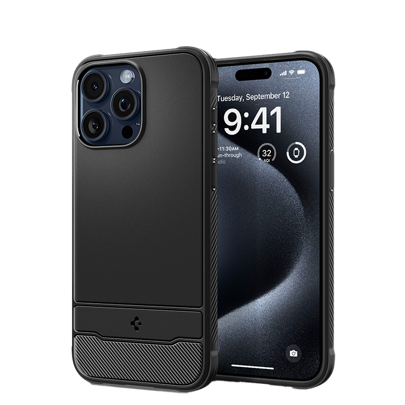 Ốp lưng Spigen iPhone 15 Pro Rugged Armor MagFit Matte Black