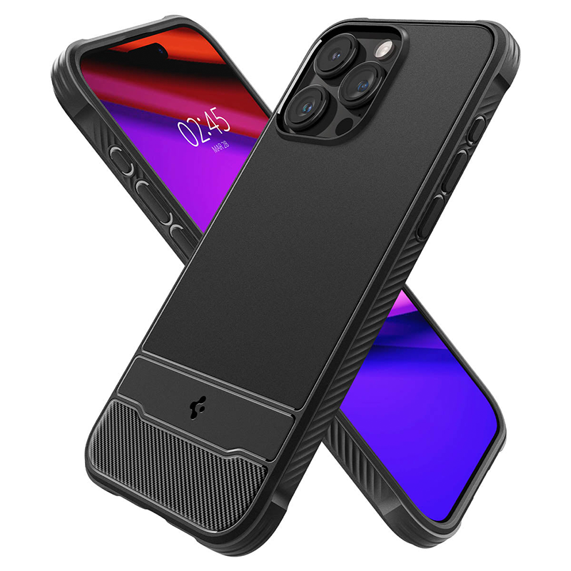 Ốp lưng Spigen iPhone 15 Pro Max Rugged Armor MagFit Matte Black