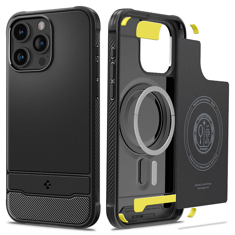 Ốp lưng Spigen iPhone 15 Pro Rugged Armor MagFit Matte Black