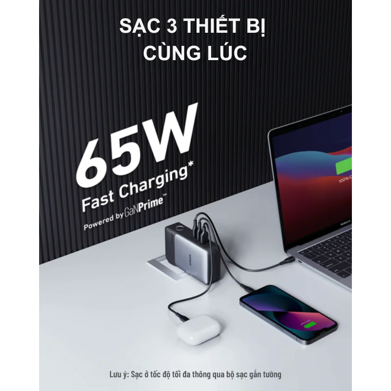Pin Sạc Dự Phòng Anker 733 GaN Prime 2C1A 65W 10.000mAh A1651 Chính Hãng