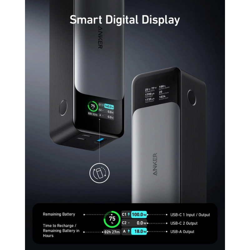 Pin Sạc Dự Phòng Anker 737 PowerCore 24.000mAh 140W A1289 Chính Hãng