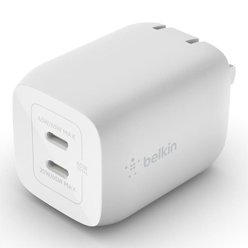  Bộ Sạc Belkin BOOST↑CHARGE Pro Dual USB-C GaN PD 3.0 PPS 65W - WCH013dqWH - Hàng chính hãng 