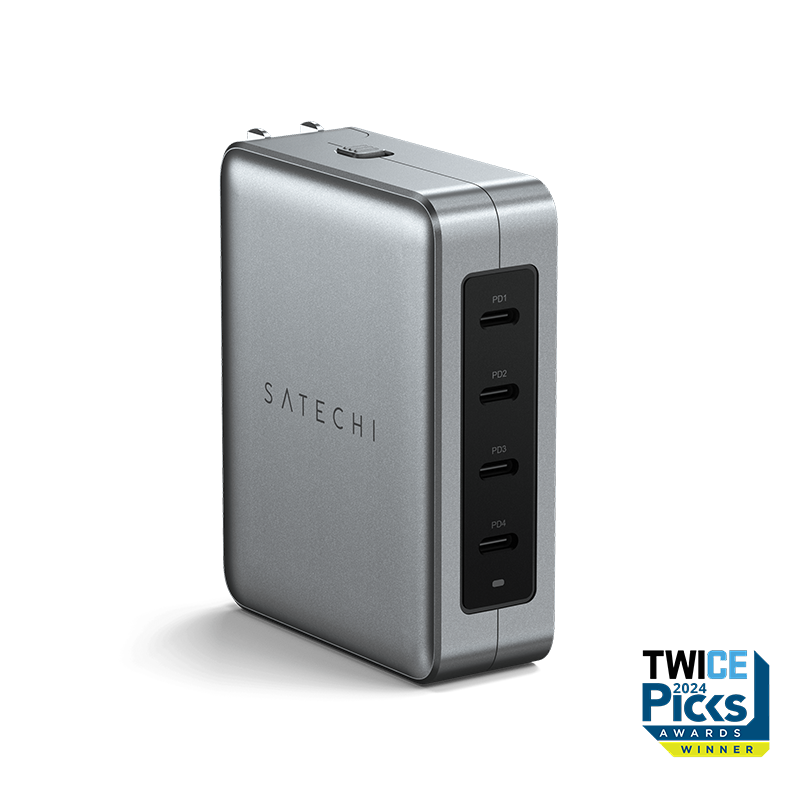 Sạc di động Satechi GaN USB-C 145W 4 cổng Travel Charger Chính hãng