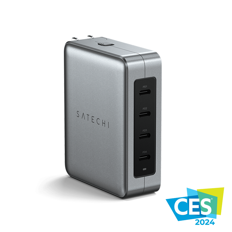Sạc di động Satechi GaN USB-C 145W 4 cổng Travel Charger Chính hãng