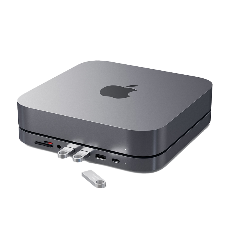 Đế kiêm Hub chuyển đổi Satechi cho Mac Mini - Gray ST-ABHFM Chính hãng