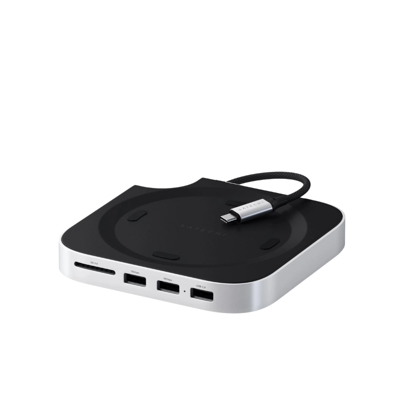 Satechi USB-C Stand & Hub cho Mac Mini M4 có khe gắn SSD ST-GNMMES Chính hãng