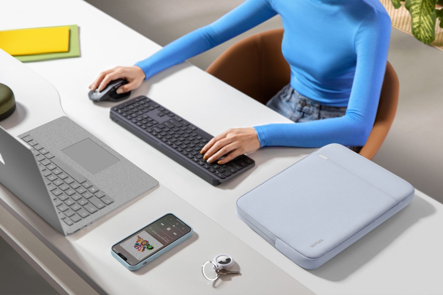 Túi Chống Sốc Tomtoc 360* Protective MacBook/Laptop 14” - Mist Blue