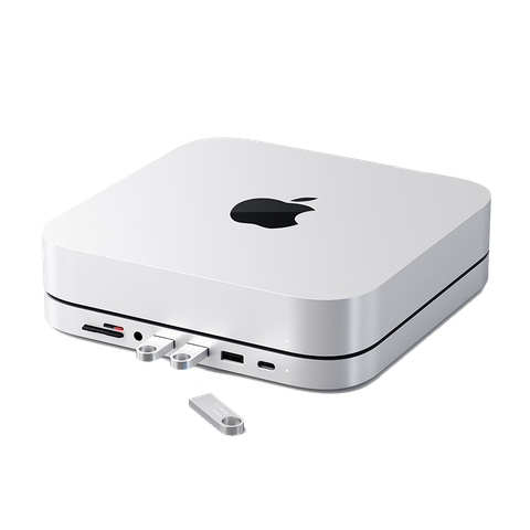 Đế kiêm Hub chuyển đổi Satechi cho Mac Mini - Silver ST-ABHFS Chính hãng