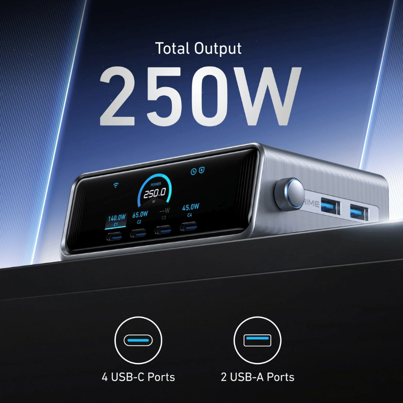 Trạm Sạc Anker Prime 6 Cổng 4C2A 250W A2345 Chính Hãng