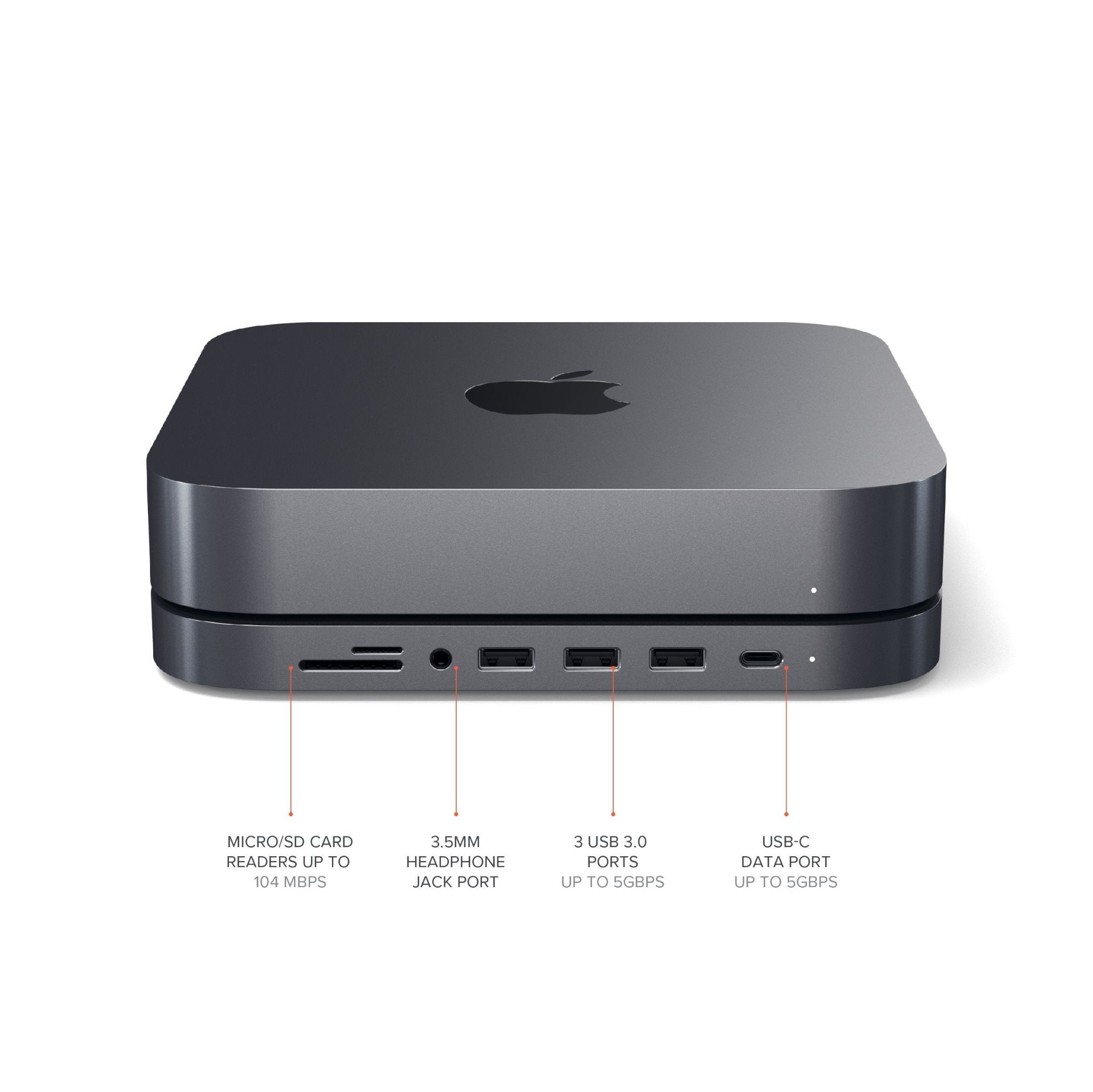 Đế kiêm Hub chuyển đổi Satechi cho Mac Mini - Gray ST-ABHFM Chính hãng