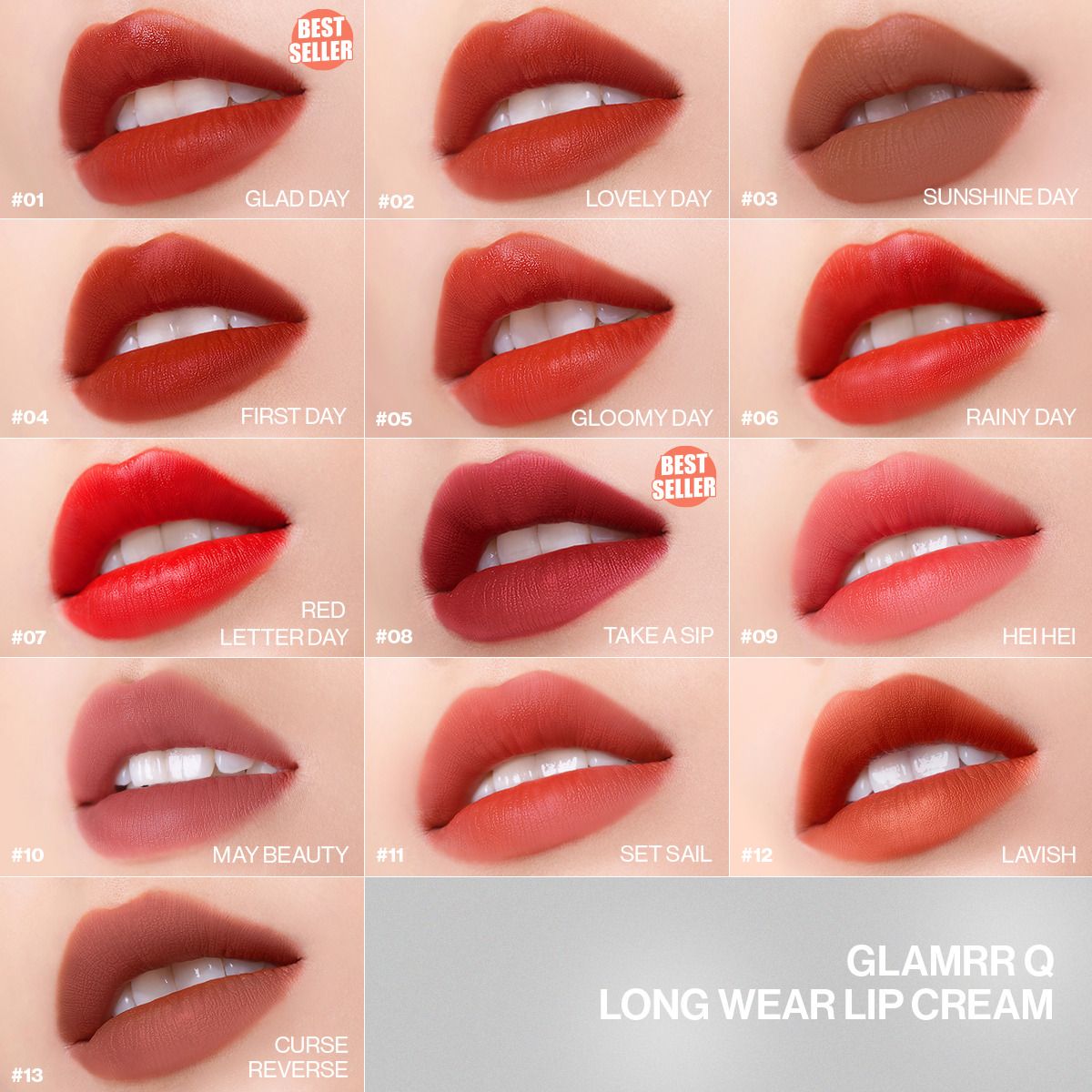  Son kem lì Glamrr Q Long Wear Lip Cream Full Size (5g) 